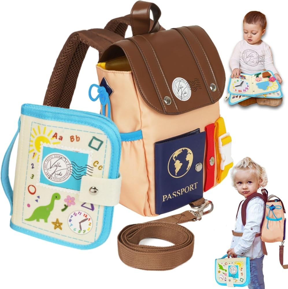 THREE-IN-ONE Toddler Backpack 1-3, Busy Book and Leash, Montessori Toys for 1 2 3 4 Year Old, Aut... | Amazon (US)