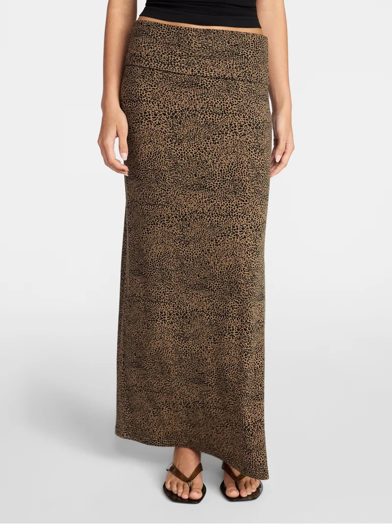 No Boundaries Foldover Maxi Skirt, Women's & Women's Plus XXS-4X | Walmart (US)
