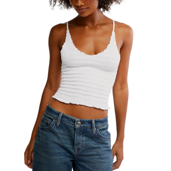 Women's Free People Pucker Up Seamless V-Neck Tank Top XSmall Ivory | Scheels