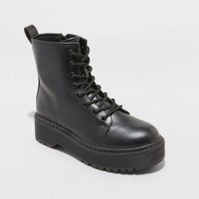 Women&#39;s Erin Combat Boots - A New Day&#8482; Black 10 | Target