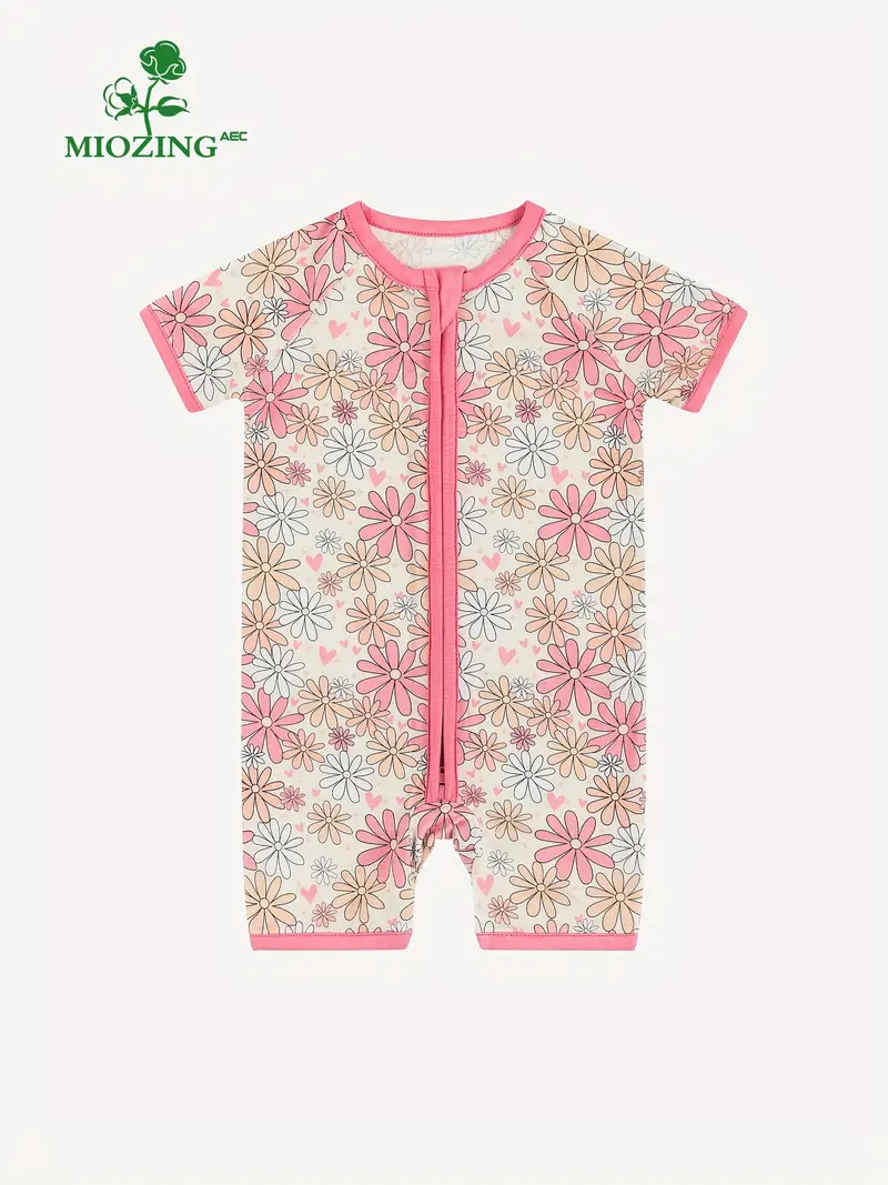 Soft Comfort Bamboo Fiber Romper for Babies - Adorable Daisy Cartoon Print, Breathable Short Slee... | Temu Affiliate Program