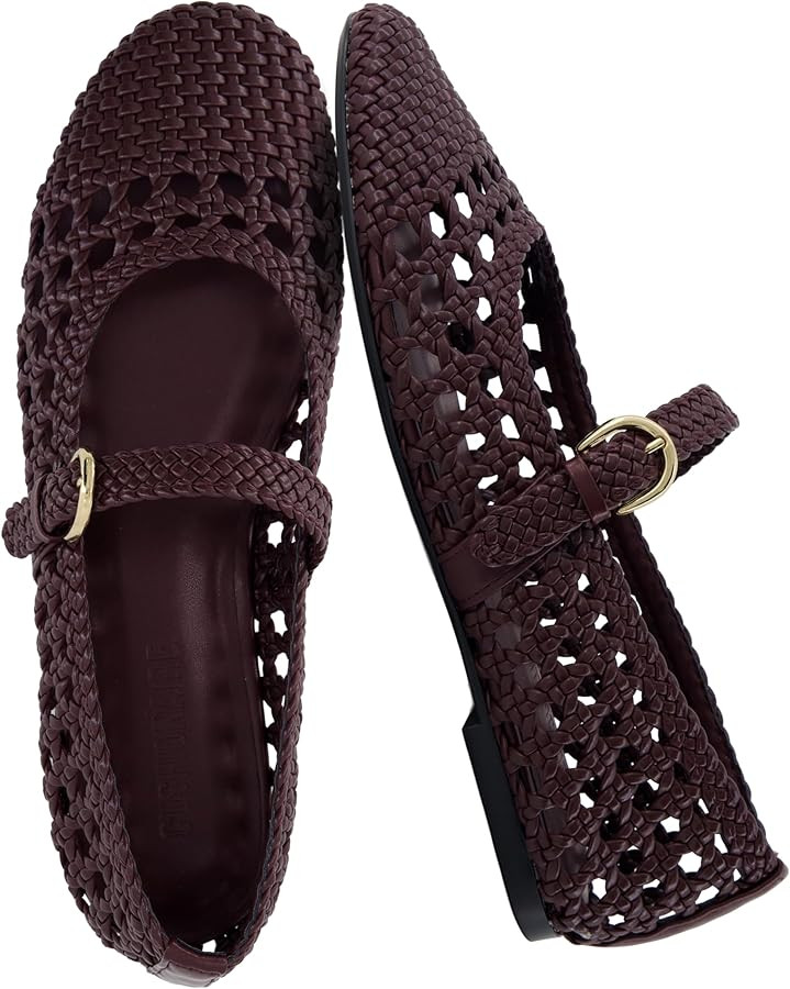 CUSHIONAIRE Windsor Woven Womens Flats with Adjustable Strap – Comfortable Mary Jane Ballet Fla... | Amazon (US)