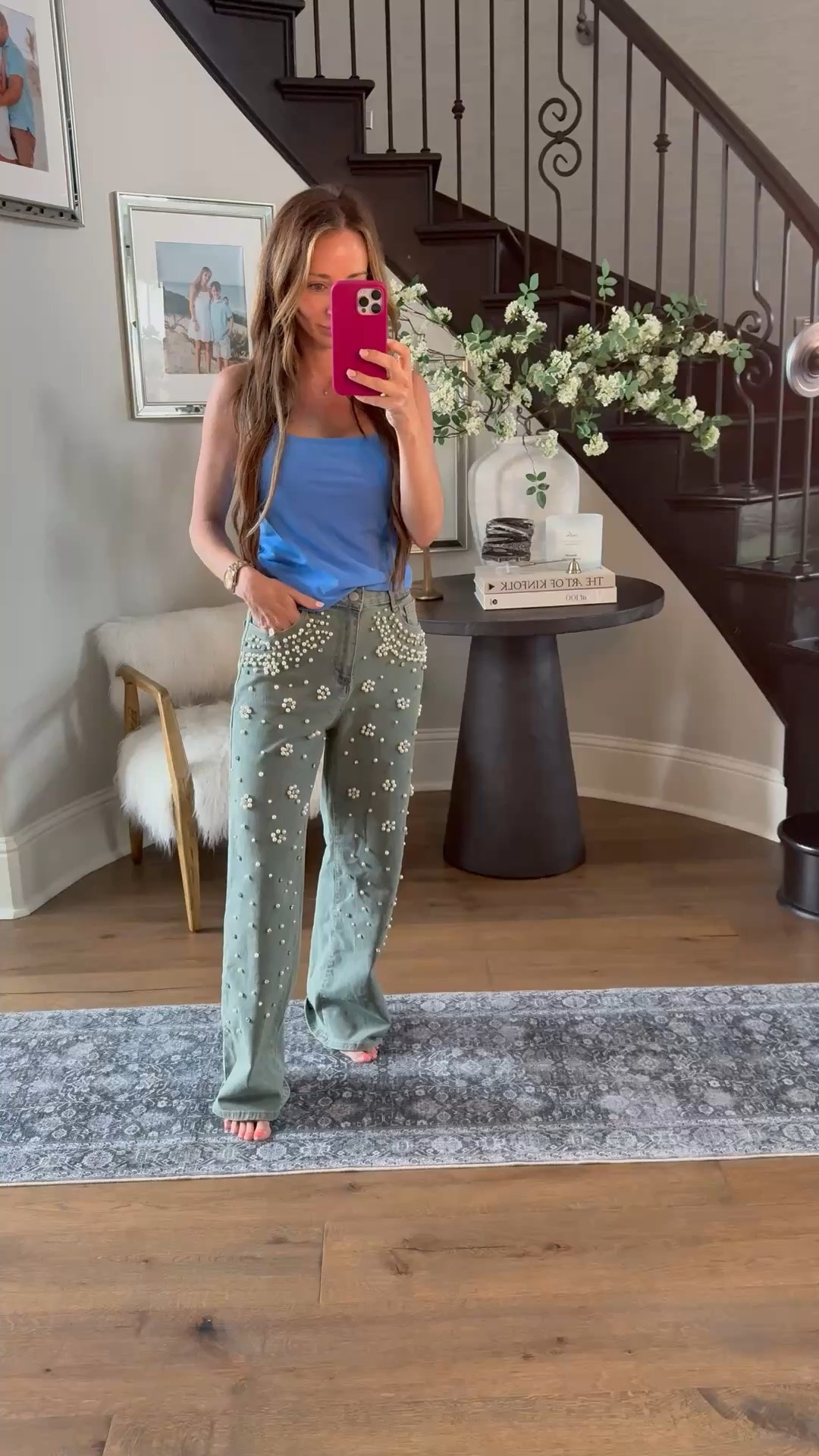 Obsessed with these embellished jeans! Runs big so size down! 

#LTKgrwm #LTKootd #LTKOver40