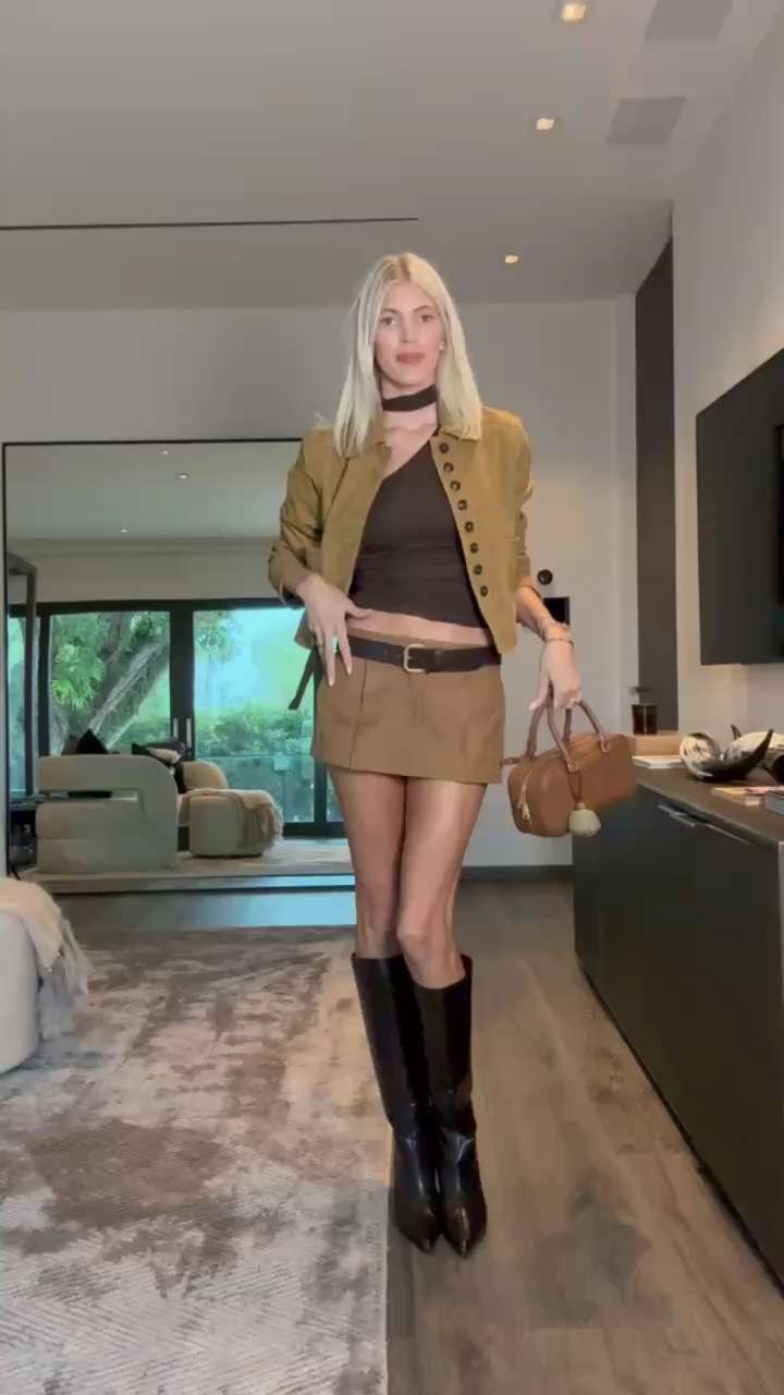 The micro mini is so back! ✨ Love that these have shorts in the back. Paired it with this suede jacket that is perfect for layering this fall & brown scarf top.  

 #LTKSeasonal #LTKStyleTip #LTKItBag