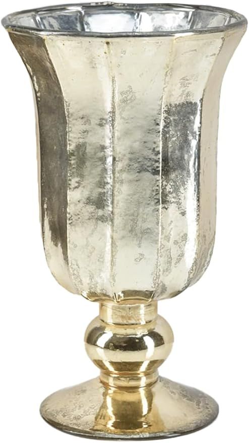 Serene Spaces Living Antique Gold Vase for Flowers, 8 1/2in Gold Urn for Centerpieces, Weddings, ... | Amazon (US)