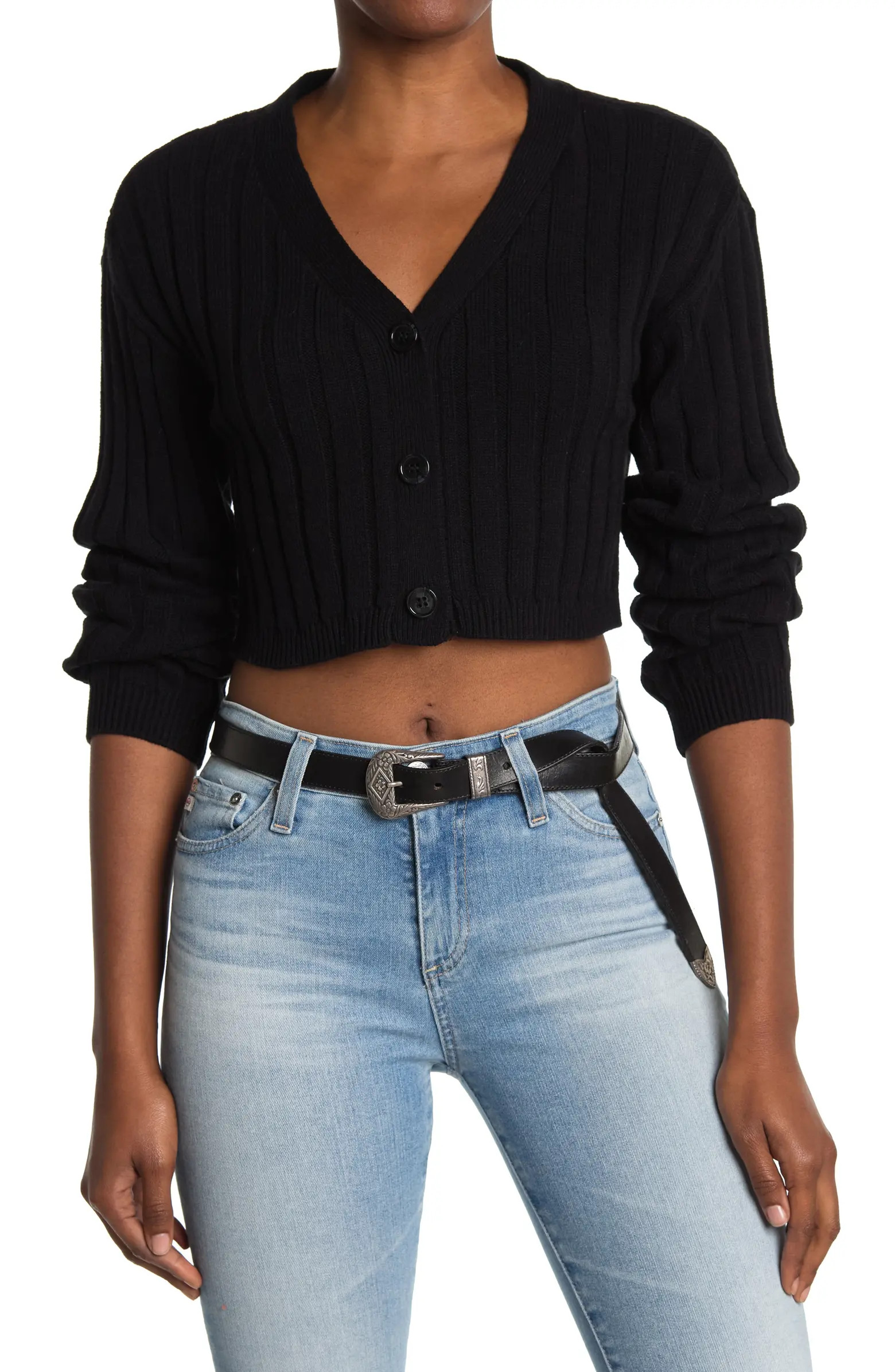 Long Sleeve Ribbed Cardigan | Nordstrom Rack