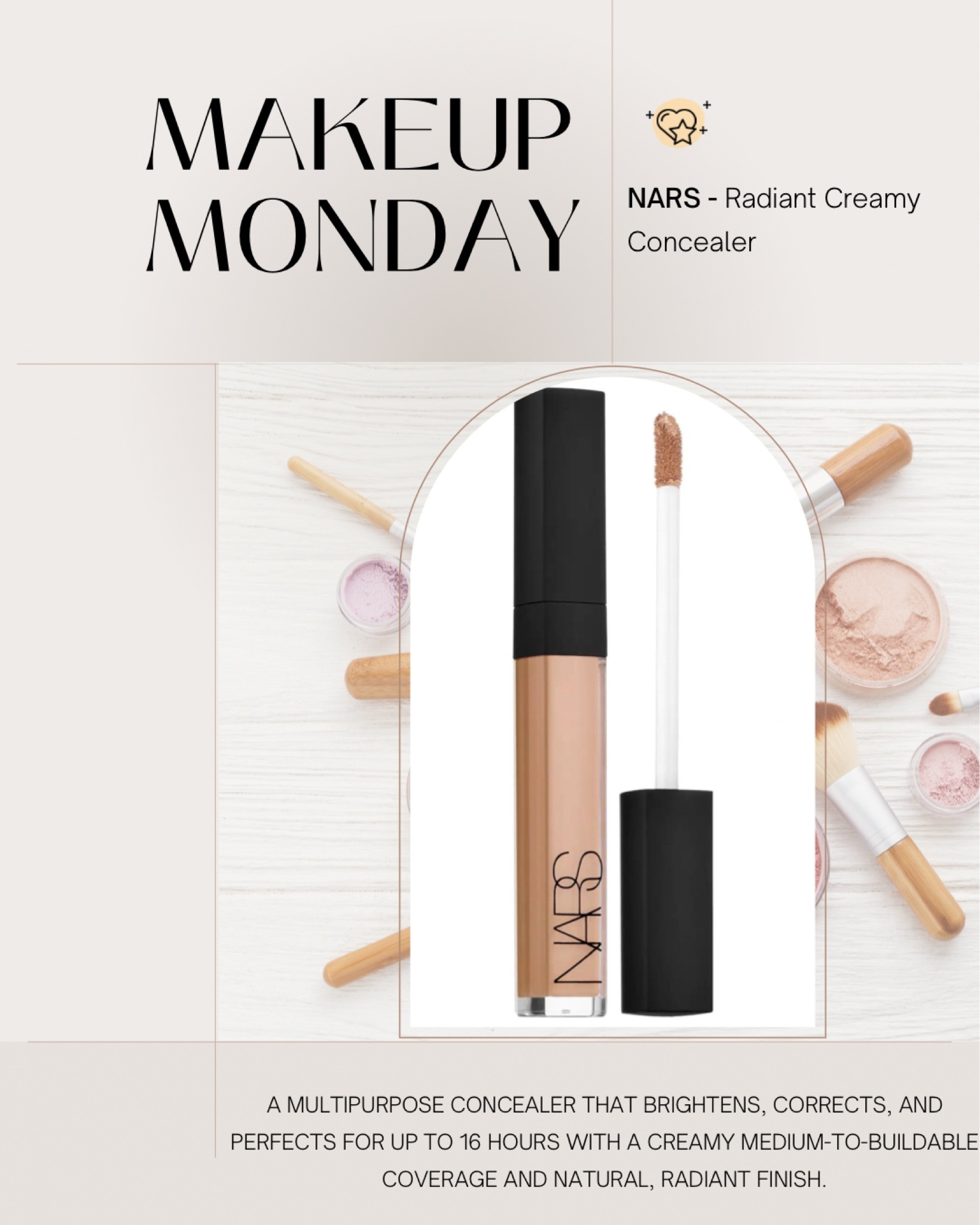 Makeup monday 
Nars concealer 
Makeup routine 
Sephora 
Holy grail concealer 
Full coverage concealer 
Brightening concealer 
Hydrating concealer 
Radiant creamy concealer 

#LTKbeauty #LTKSeasonal #LTKunder50