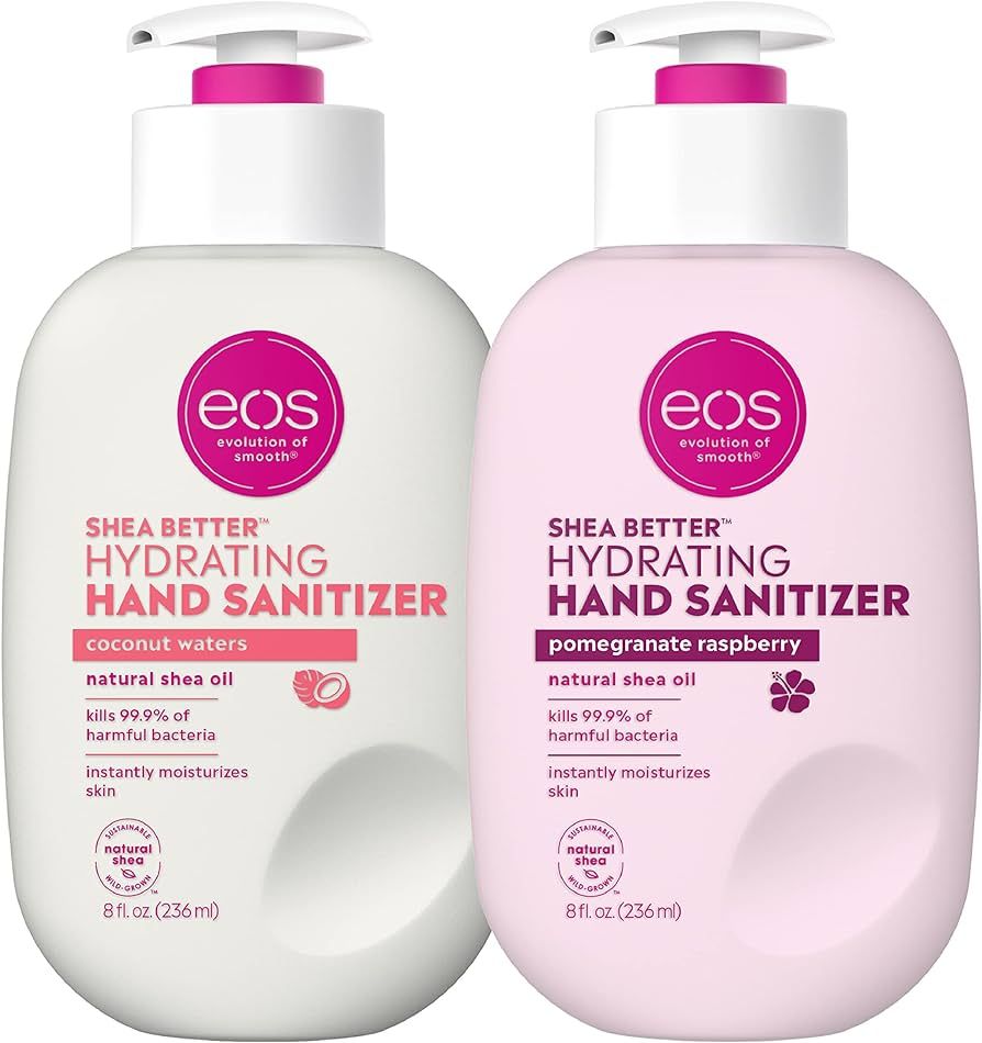 eos Shea Better Hand Sanitizer 2 Pack- Coconut Waters and Pomegranate Raspberry, Kills 99.9% of H... | Amazon (US)