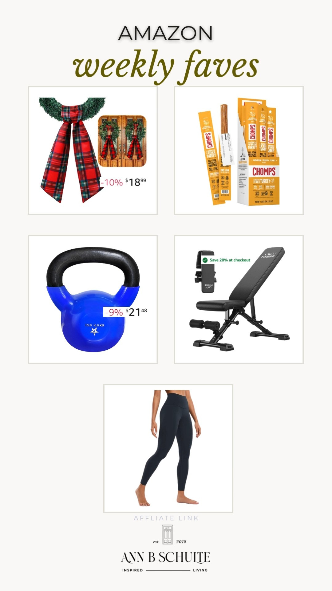 Found some fantastic products on Amazon this week! Perfect for your fitness routine and cozy holiday decor. Check them out! 🎄🏋️‍♀️

#AmazonFinds #WeeklyFave #FitnessGear 

 #LTKActive #LTKHome #LTKSaleAlert