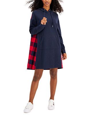 Tommy Hilfiger Mixed-Material Hooded Sweatshirt Dress & Reviews - Dresses - Women - Macy's | Macys (US)