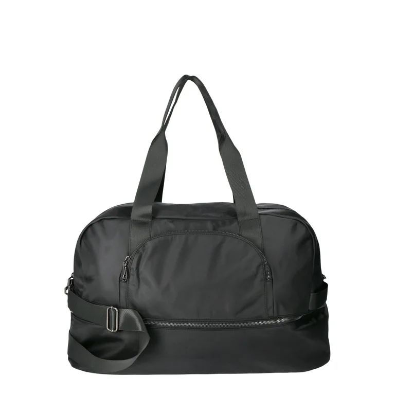 No Boundaries Women's Dome Weekender Duffel Bag, Black - Walmart.com | Walmart (US)