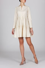 The Elena Dress w/sleeve - Cream | Marta Scarampi