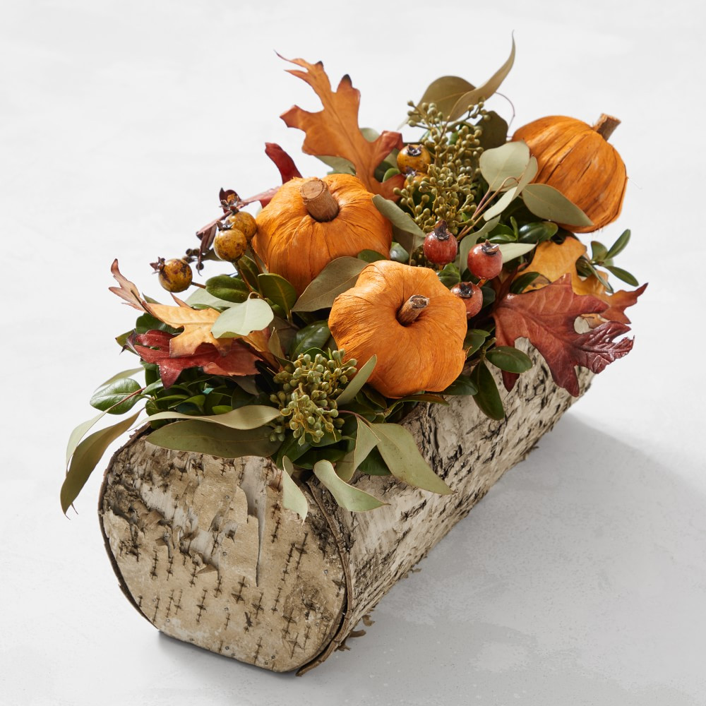 Fall in Love Live Wooden Log Live Centerpiece | Williams-Sonoma
