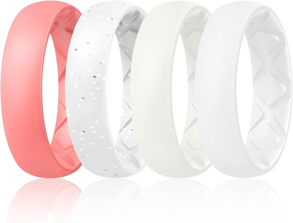 Egnaro Inner Arc Ergonomic Breathable Design, Silicone Rings for Women with Half Sizes, Women's S... | Amazon (US)