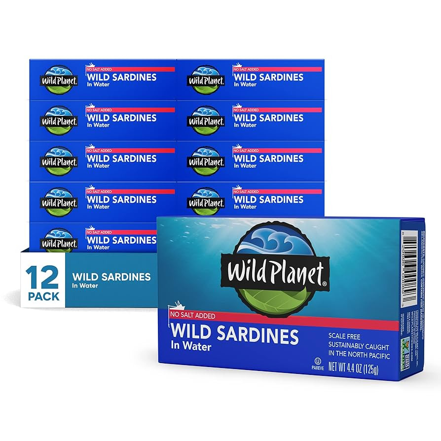 Wild Planet Wild Sardines in Water, No Salt Added, Tinned Fish, Non-GMO, Sustainable 4.4 Ounce , ... | Amazon (US)