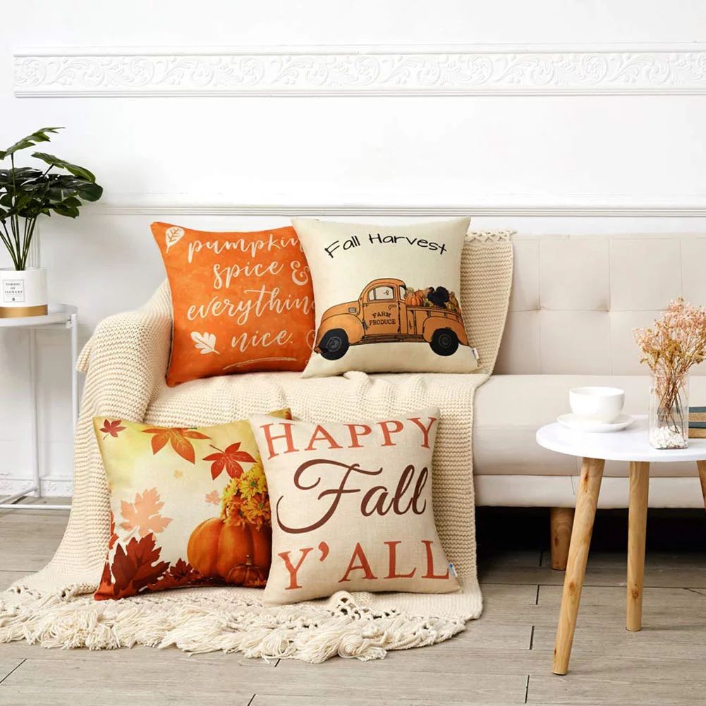 SPRING PARK 18Inch Fall Pillow Covers for Fall Decor Autumn Harvest Pumpkin Theme Farmhouse Decor... | Walmart (US)