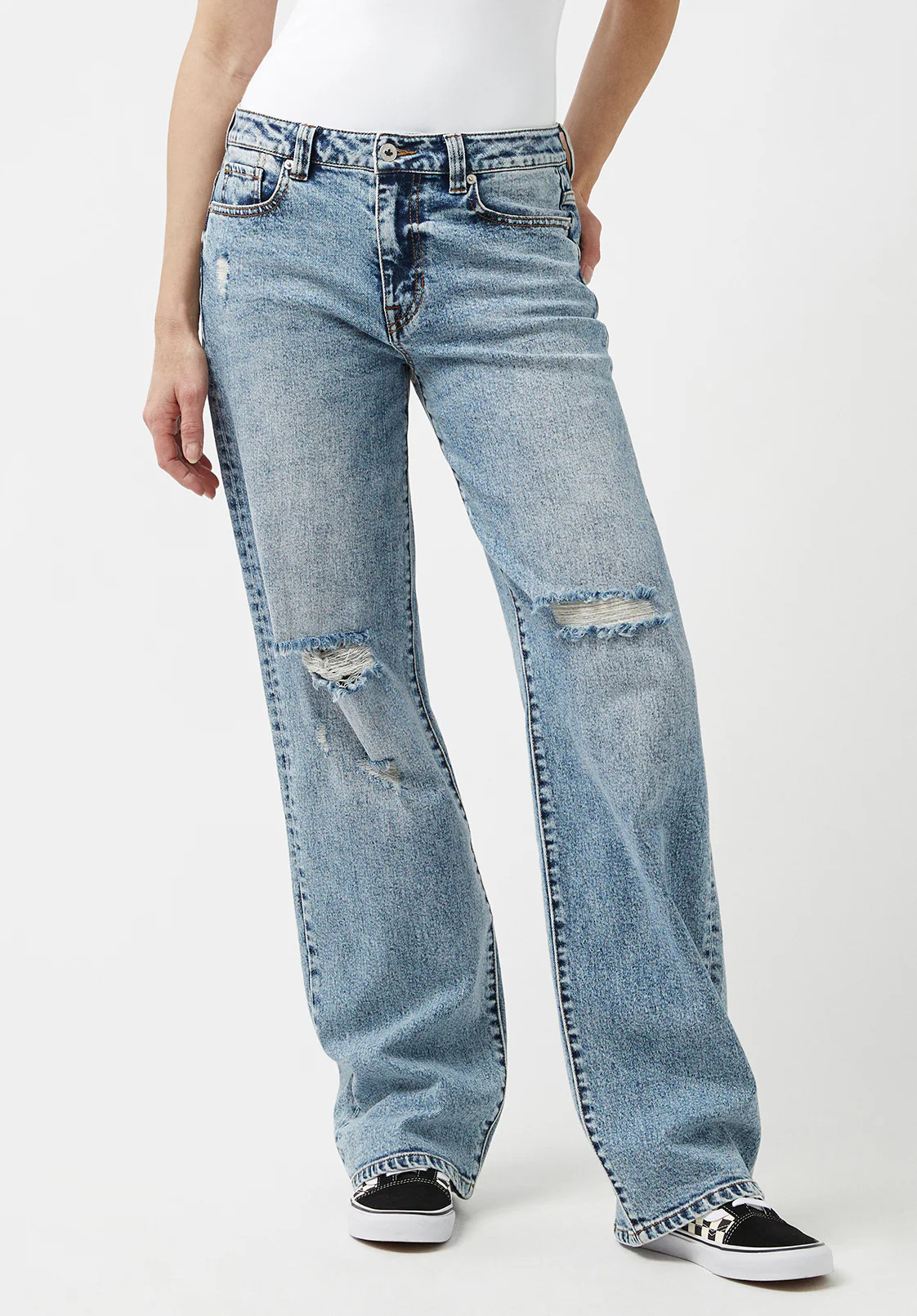 Low & Loose Gwen Women's Jeans in Sanded Blue - BL15873 | Buffalo David Bitton