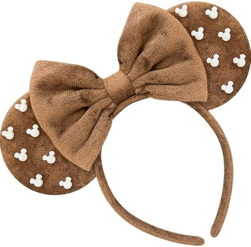 Trnerm Large Fuzzy Brown Headbands for Women and Adults - Birthday Headband with Plush Ears for P... | Amazon (US)