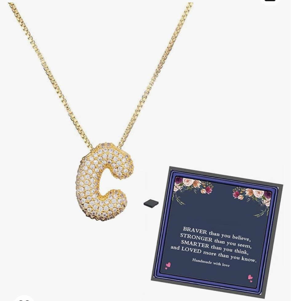 Viral women’s gold bubble letter necklace from Amazon

As seen on TikTok
Sparkle bubble letter necklace
Amazon necklace 
Women’s gold necklace Amazon
Women’s silver bubble letter necklace from Amazon 
Amazon jewelry 
Amazon women’s gold jewelry
Amazon women’s silver jewelry 

#LTKfindsunder50 #LTKstyletip #LTKbeauty