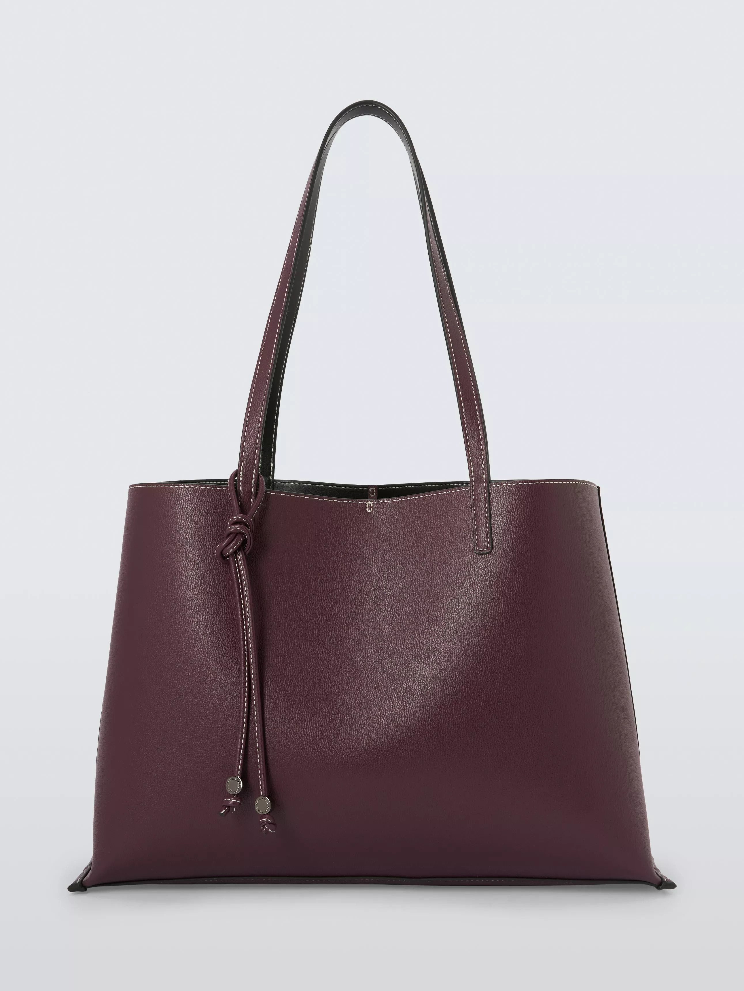 East/West Contrast Tote Bag, Burgundy - Black | John Lewis (UK)