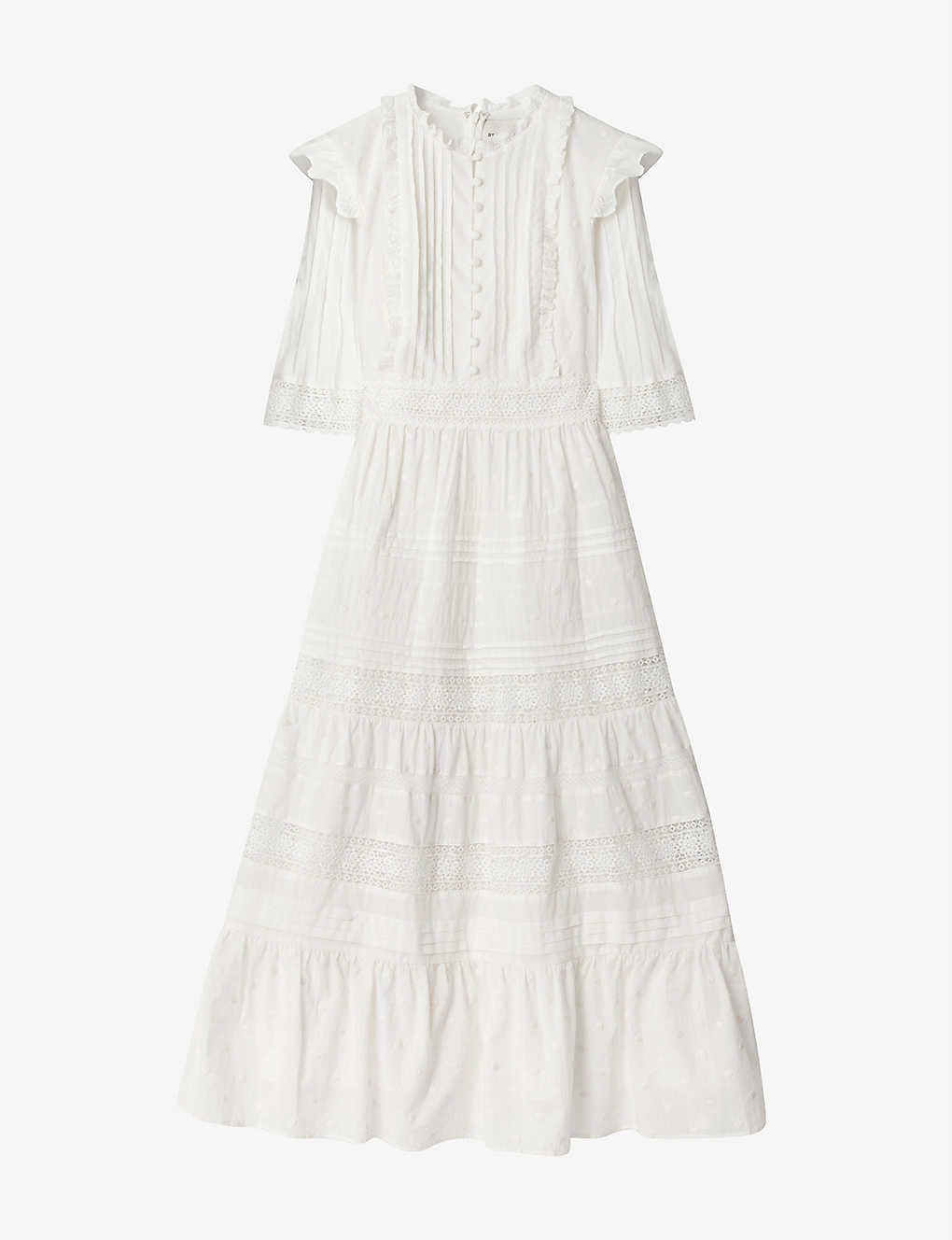 Vittoria frilled cotton midi dress | Selfridges