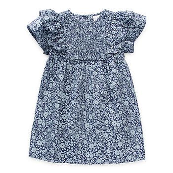 Okie Dokie Toddler Girls Short Sleeve Flutter Sleeve Shift Dress | JCPenney