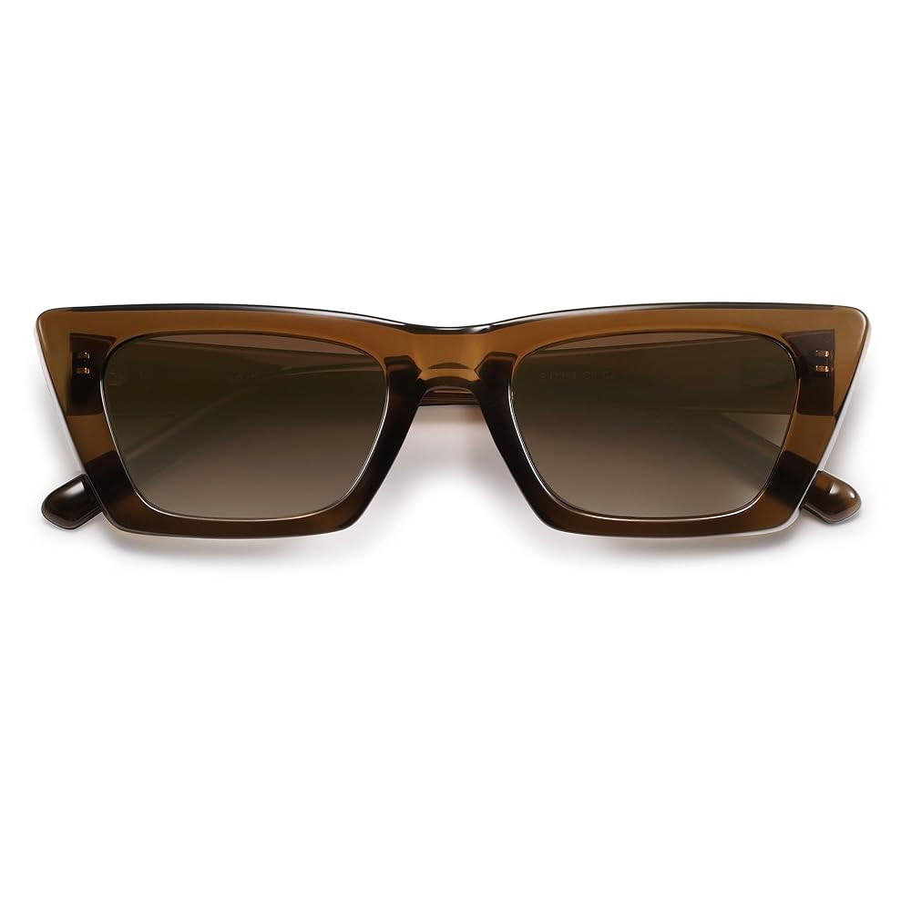 SOJOS Trendy Rectangle Cateye Polarized Sunglasses Womens Mens, Retro Small Narrow Flat Top Sunni... | Amazon (US)