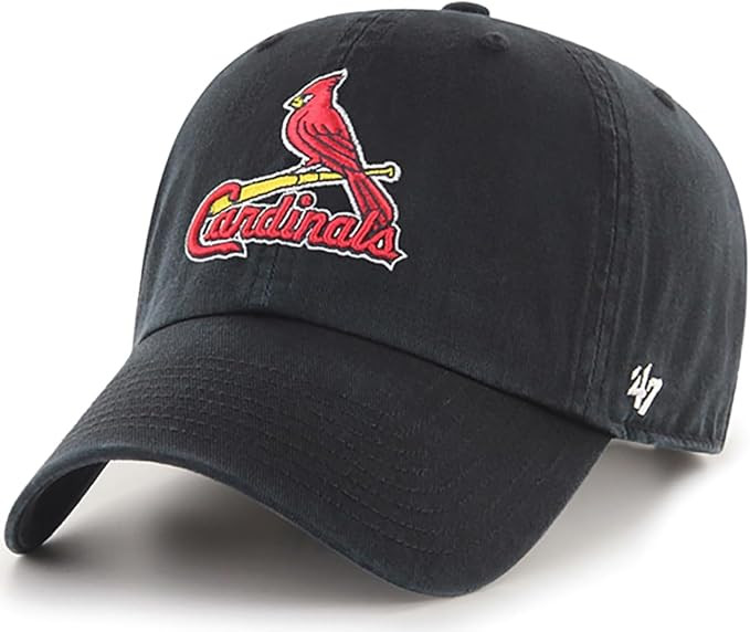 47 Brand MLB Black Team Color Primary Logo Clean Up Adjustable Baseball Cap Hat, Adult One Size F... | Amazon (US)