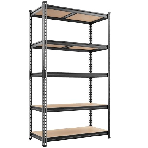 REIBII 2400LBS Garage Shelving Heavy Duty,5 Tier Storage Shelves Adjustable Metal Shelving Unit,G... | Amazon (US)
