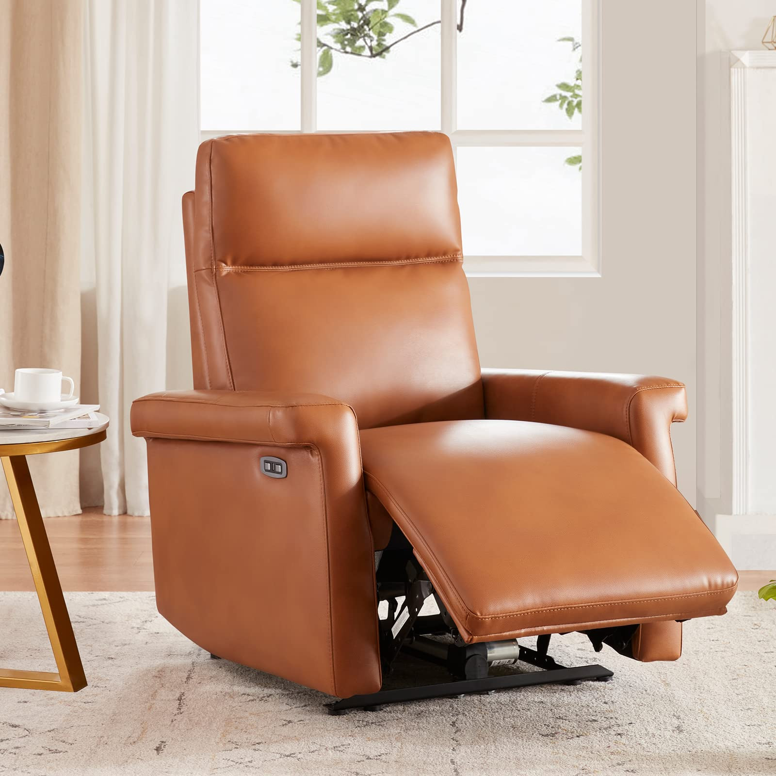 Dreamsir Electric Power Recliner Chair, Modern Design Faux Leather Recliner, USB Charge Ports, Ergon | Amazon (US)