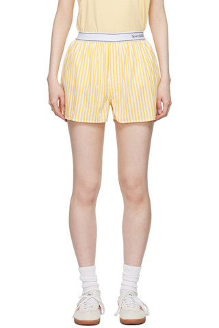 Sporty & Rich - Yellow Serif Logo Boxer Shorts | SSENSE