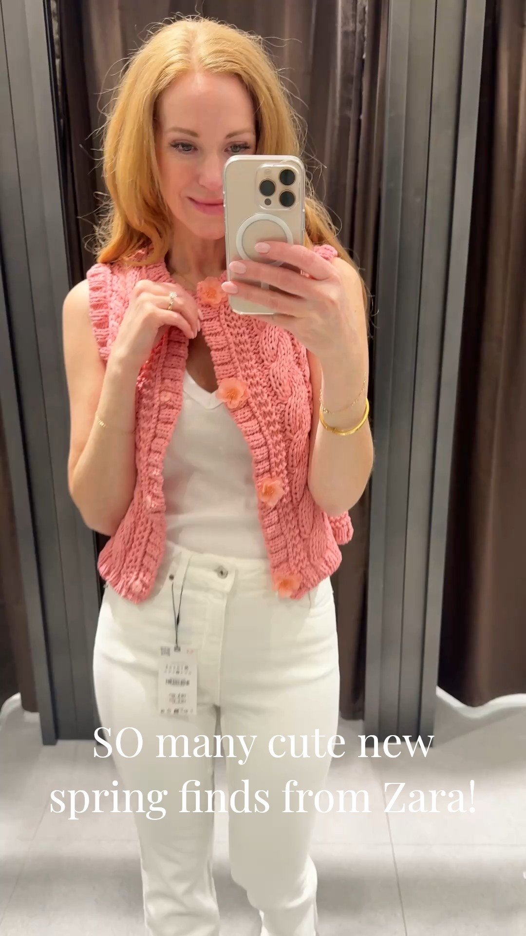 I stopped at Zara in Dallas and found soooo many cute new spring finds!! 
Knit flower button vest, white flare jeans, basic white T and tank, luxe suede jacket, and the cutest balloon shorts!! 🤍 

#LTKFindsUnder100 #LTKStyleTip #LTKWatchNow