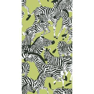 RoomMates Waverly Herd Together Peel and Stick Wallpaper (Covers 28.29 sq. ft.), green/ white | The Home Depot