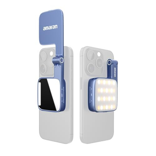 amaran Go Compatible with MagSafe Mini Phone Light,Rechargeable Portable Light Mirror Light LED Phone Light for Selfie,Makeup,Video Conference,TikTok (Blue) | Amazon (US)