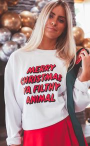 charlie southern: filthy animal corded sweatshirt - white | RIFFRAFF