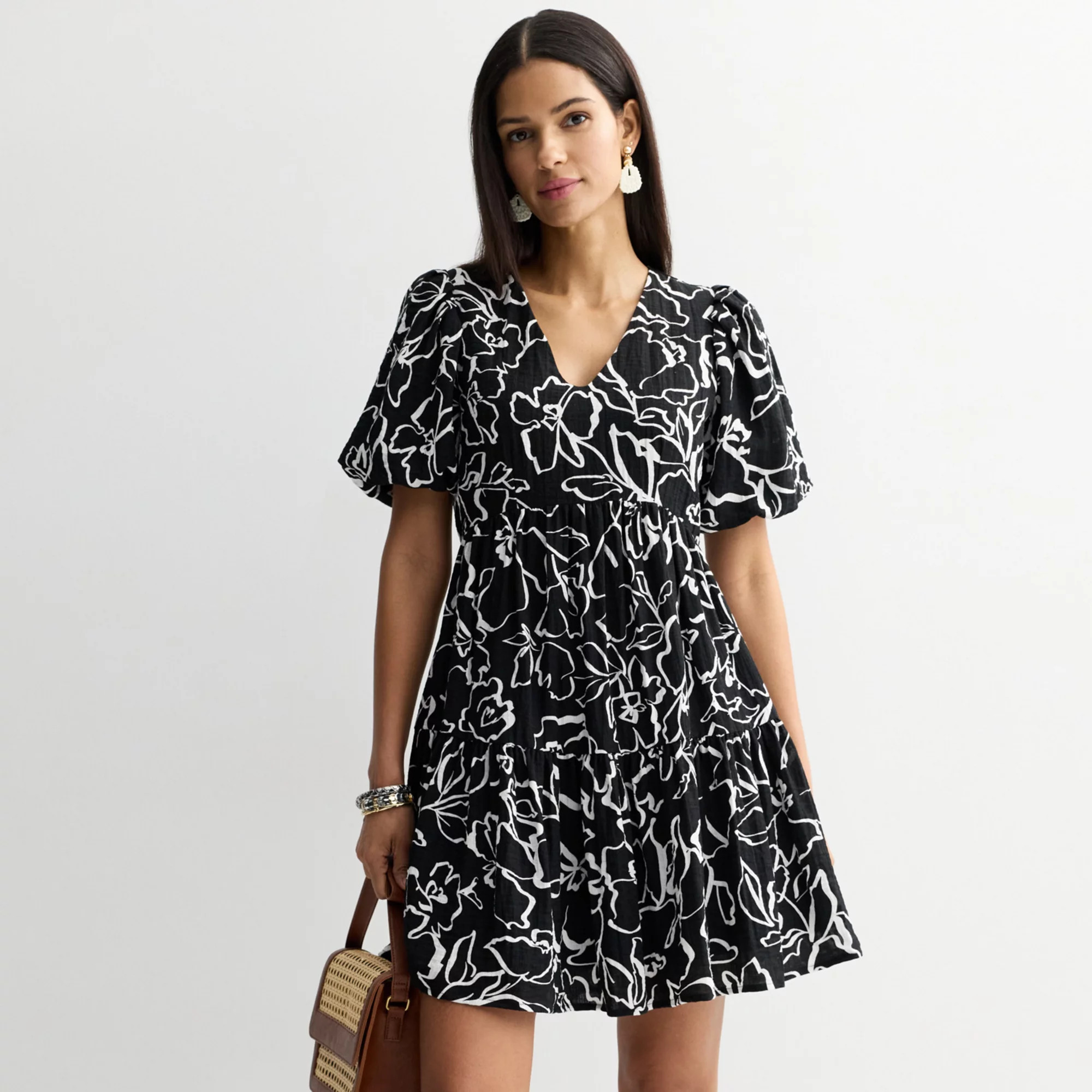 Women's Nine West Bubble Sleeve Babydoll Dress | Kohl's