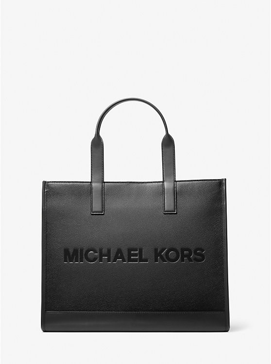 Cooper Logo Embossed Pebbled Leather Tote Bag | Michael Kors US
