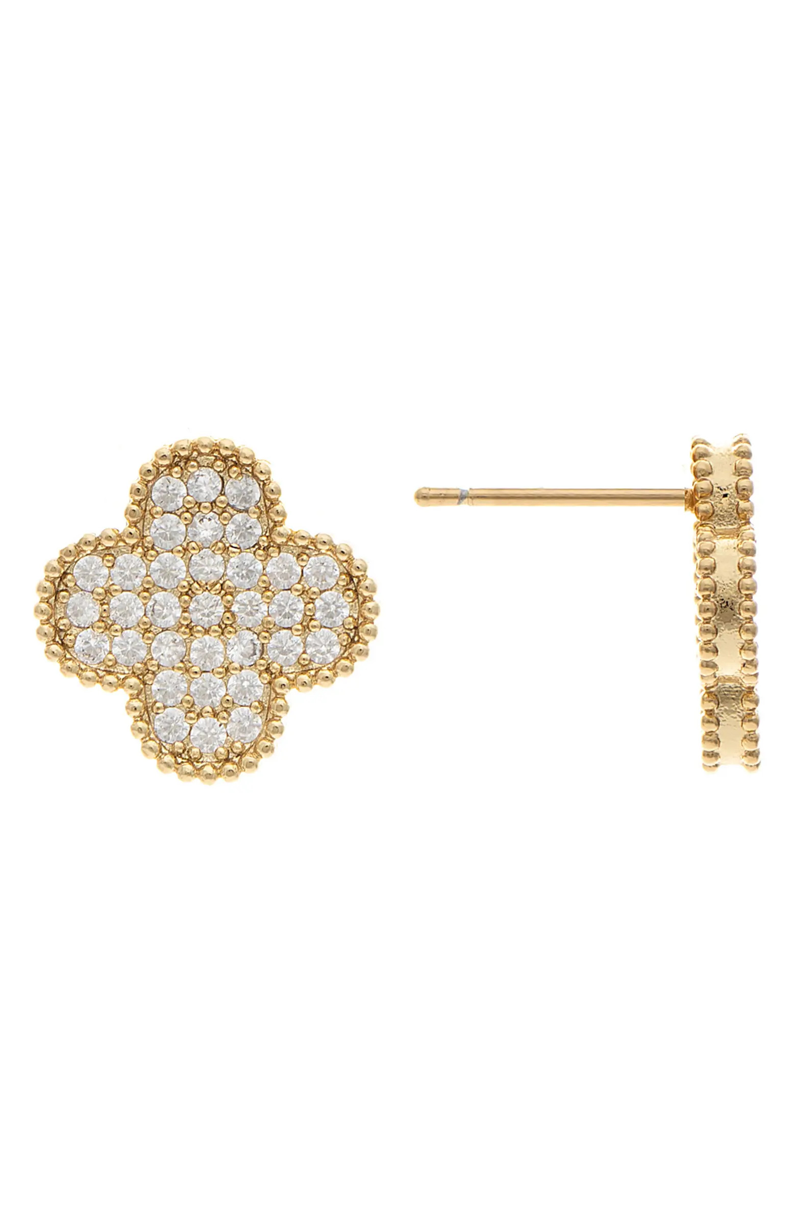 RIVKA FRIEDMAN Pavé Cubic Zirconia Clover Stud Earrings | Nordstromrack | Nordstrom Rack