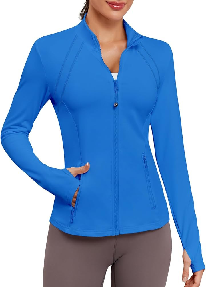 VUTRU Women Athletic Jacket Fitted Workout Running Zip Up Track Coat Layer with Thumb Holes Pocke... | Amazon (US)