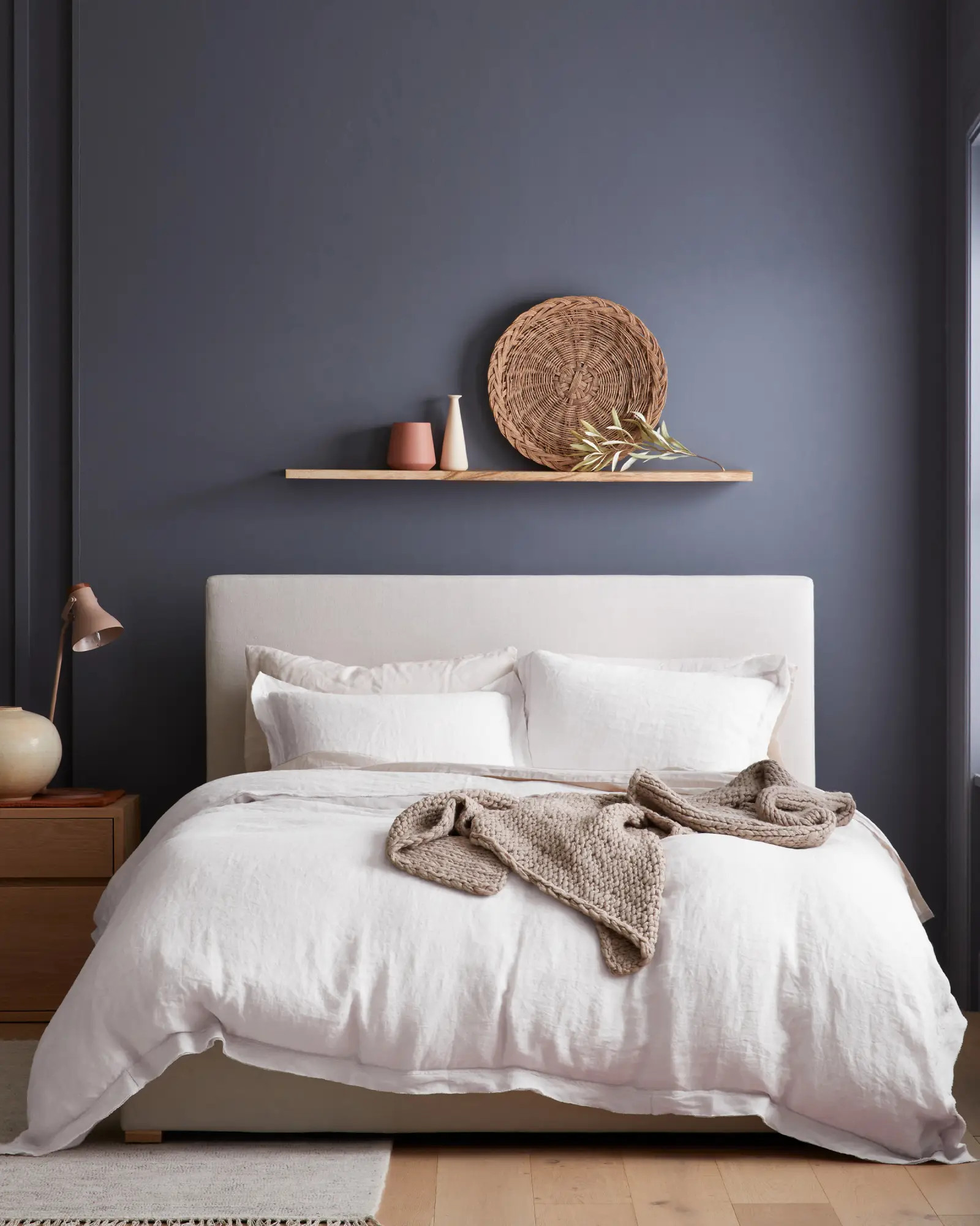 European Linen Double Flange Duvet Cover Set in White | Quince