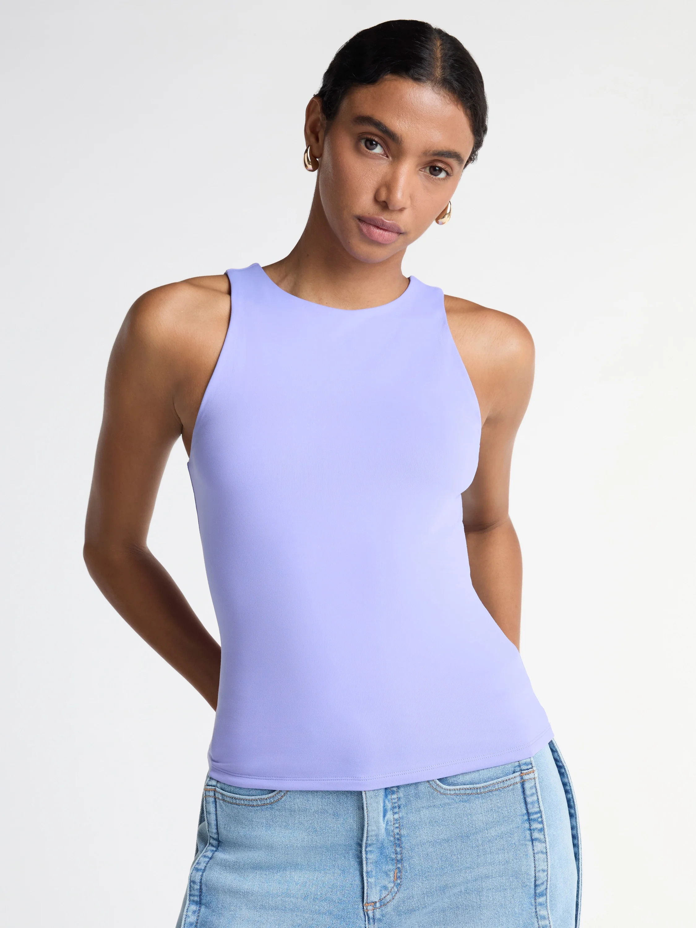 Scoop Women's High Neck Contour Tank Top, Sizes XS-XXL | Walmart (US)
