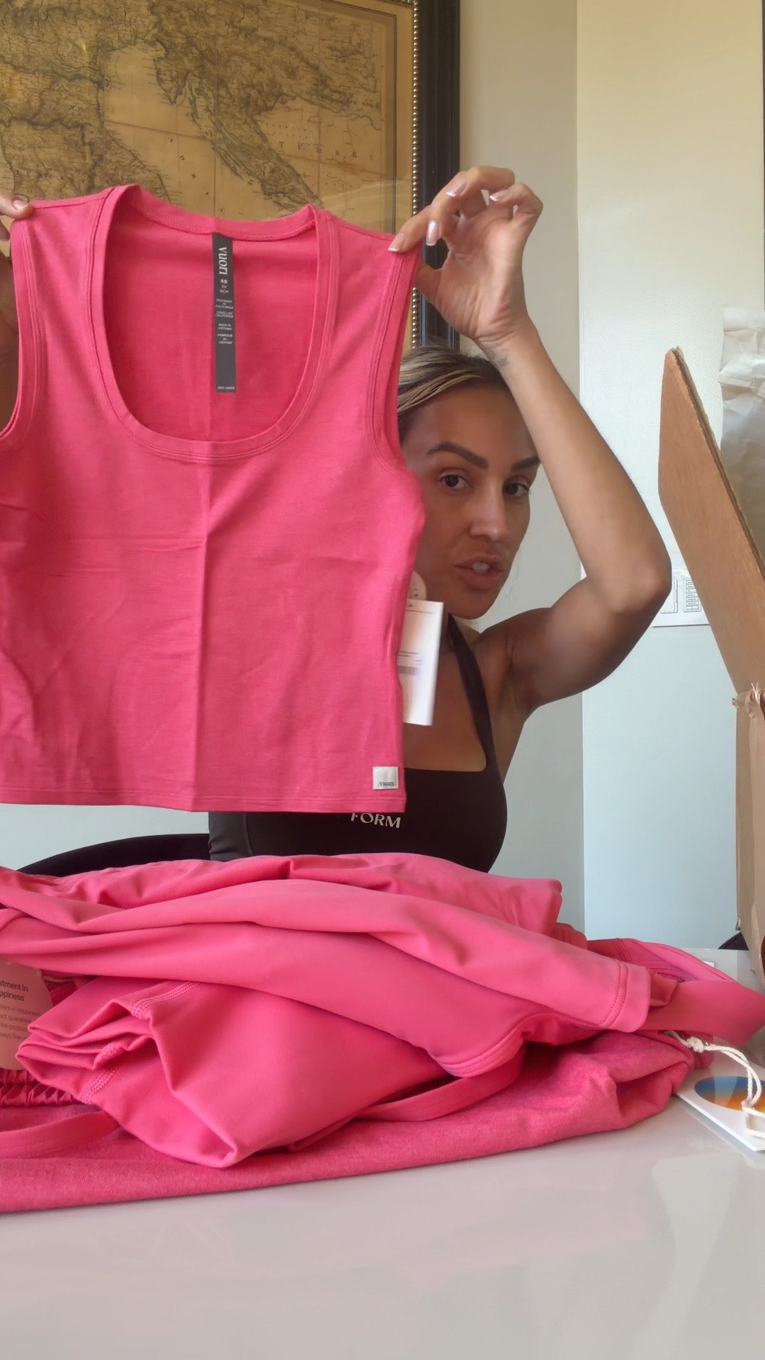 Vuori haul! 
I get everything in an XS and C wears a large