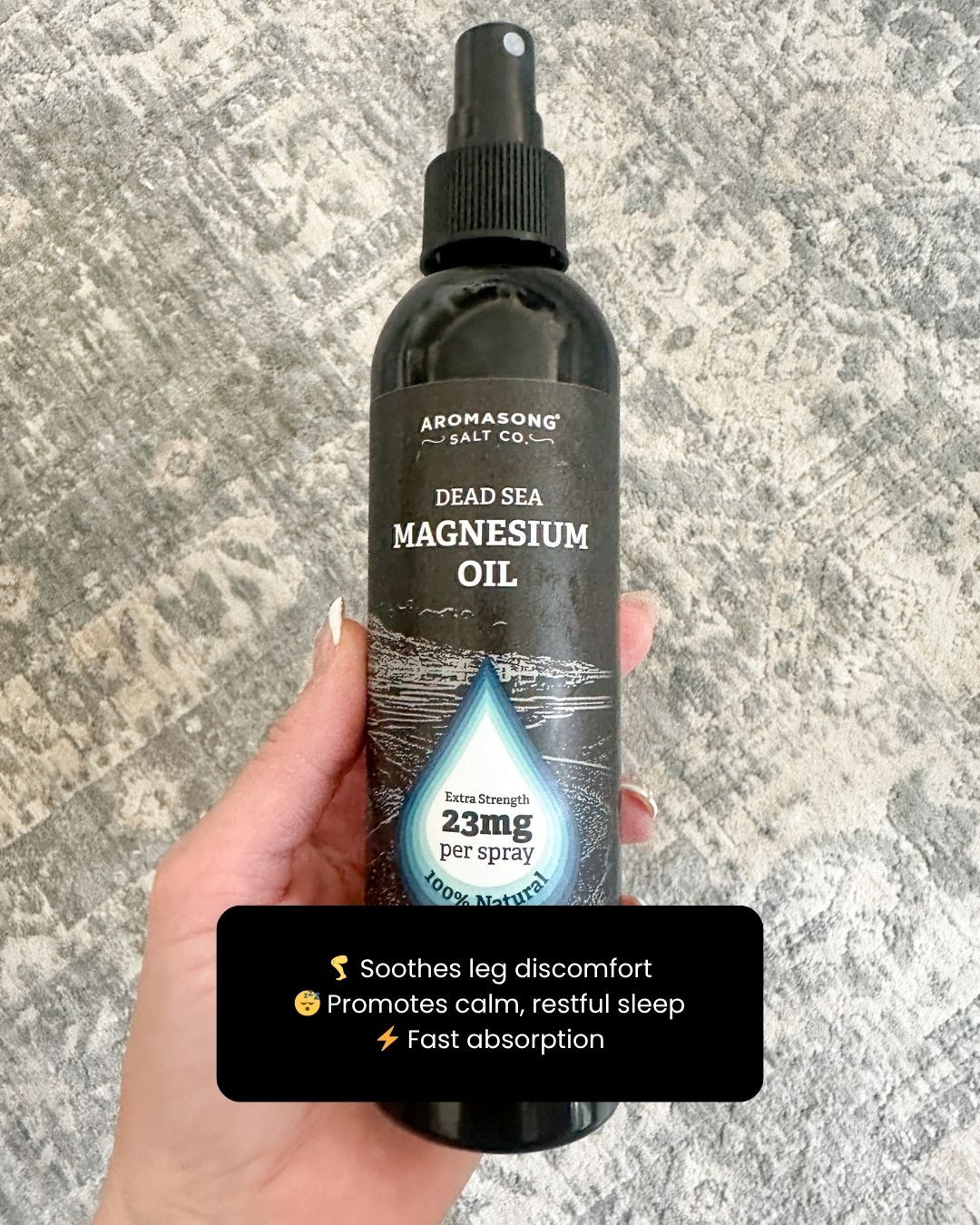 Soothe sore muscles 💪, calm stress 😌, and promote better sleep 🌙 with Aromasong Ultra Pure Magnesium Spray 💧💜. This extra strength formula absorbs fast to restore balance, energy, and relaxation from the inside out 🌿💫. A must-have for your self-care routine! 🌸

#Aromasong #MagnesiumMagic #RelaxNaturally #SelfCareEssentials #BetterSleep #StressRelief #MuscleRecovery #LTKWellness #CalmVibesOnly #HolisticHealth #DailyWellness #GlowFromWithin #NaturalHealing #RestAndRecharge #LTKHealth 

 