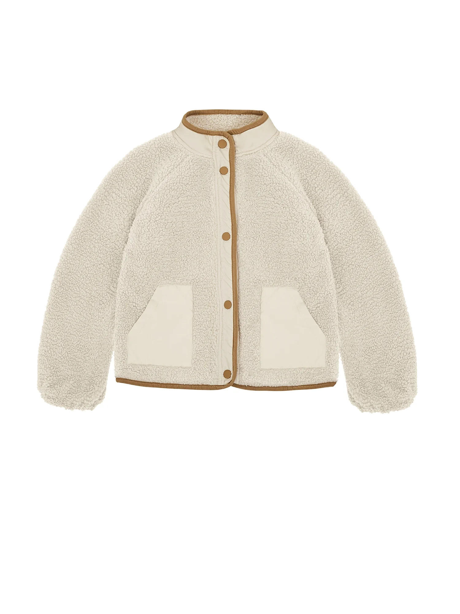 Wonder Nation Big Girls Boucle Mixed Media Jacket, Sizes 4-18 | Walmart (US)