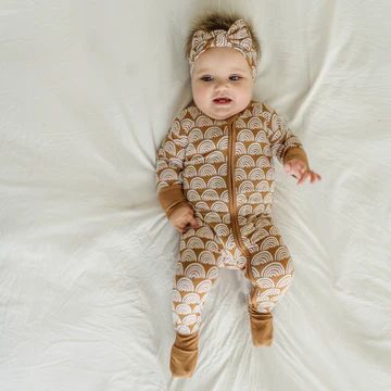 Rust Rainbows Bamboo Viscose Zippy | Little Sleepies