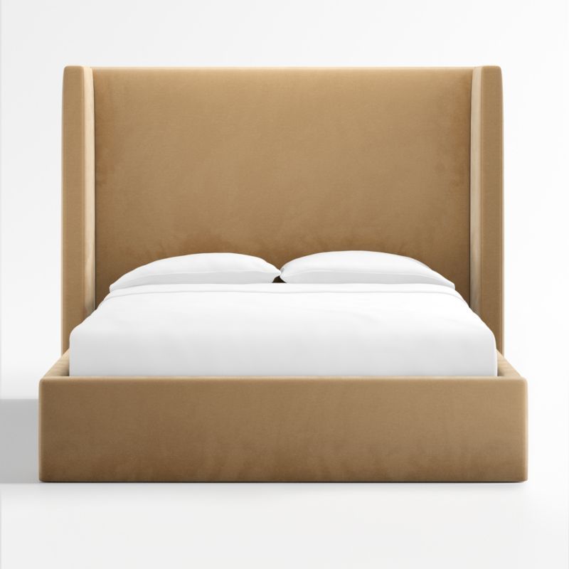 Arden Tall Square Shelter Upholstered Queen Bed | Crate & Barrel | Crate & Barrel