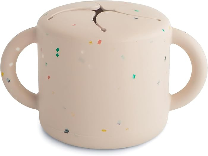 mushie Silicone Snack Cup | Spill Proof Food Container (Vanilla Confetti) | Amazon (US)