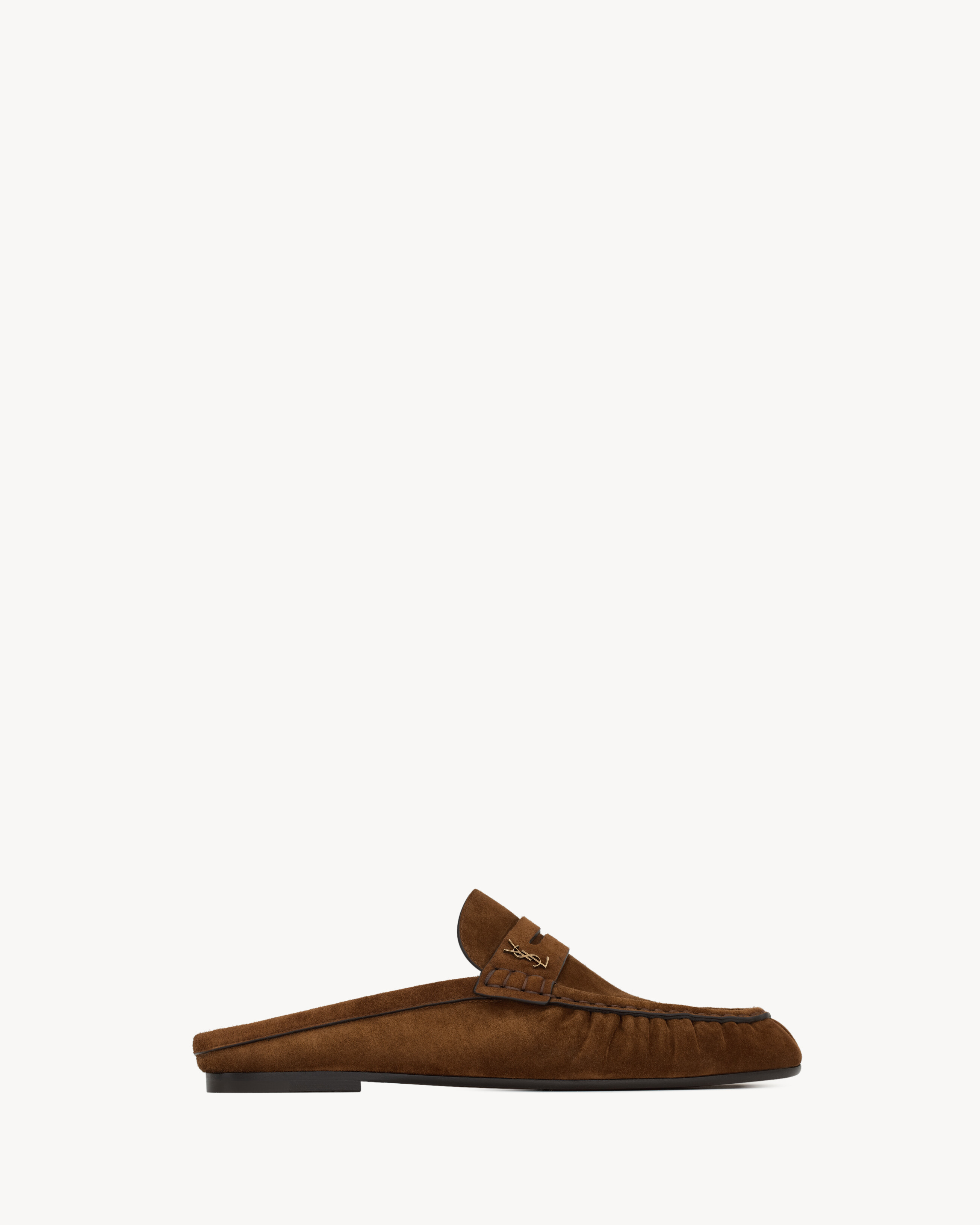 Saint Laurent Le Loafer Mules In Suede - Amber - Women - 37.5 | Saint Laurent Inc. (Global)