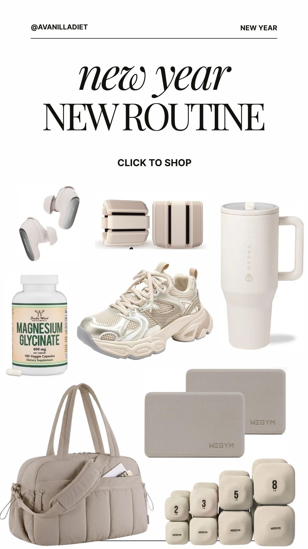 New Year, New Routine ✨💫


#newyearroutine #wellnessgoals #healthyhabits #thatgirlenergy #lifestyleedit #amazonfinds #ltkwellness #selfcarevibes


#LTKActive #LTKselfcare #LTKfitnessgoals