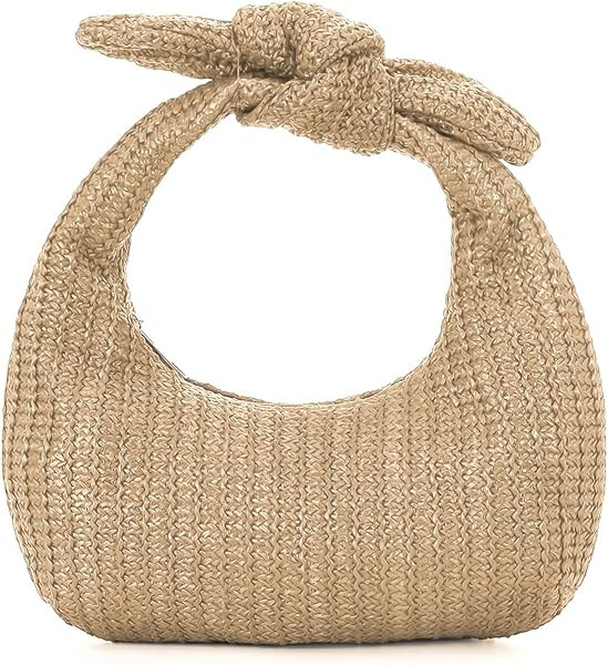 Knotted Straw Clutch Purses for Women, Summer Beach Bag, Dumpling Evening Clutch Handbags for For... | Amazon (US)